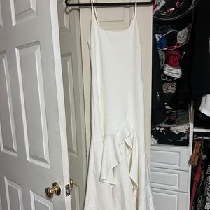 Selfie Leslie ASYMMETRICAL HEMLINE DRESS WHITE